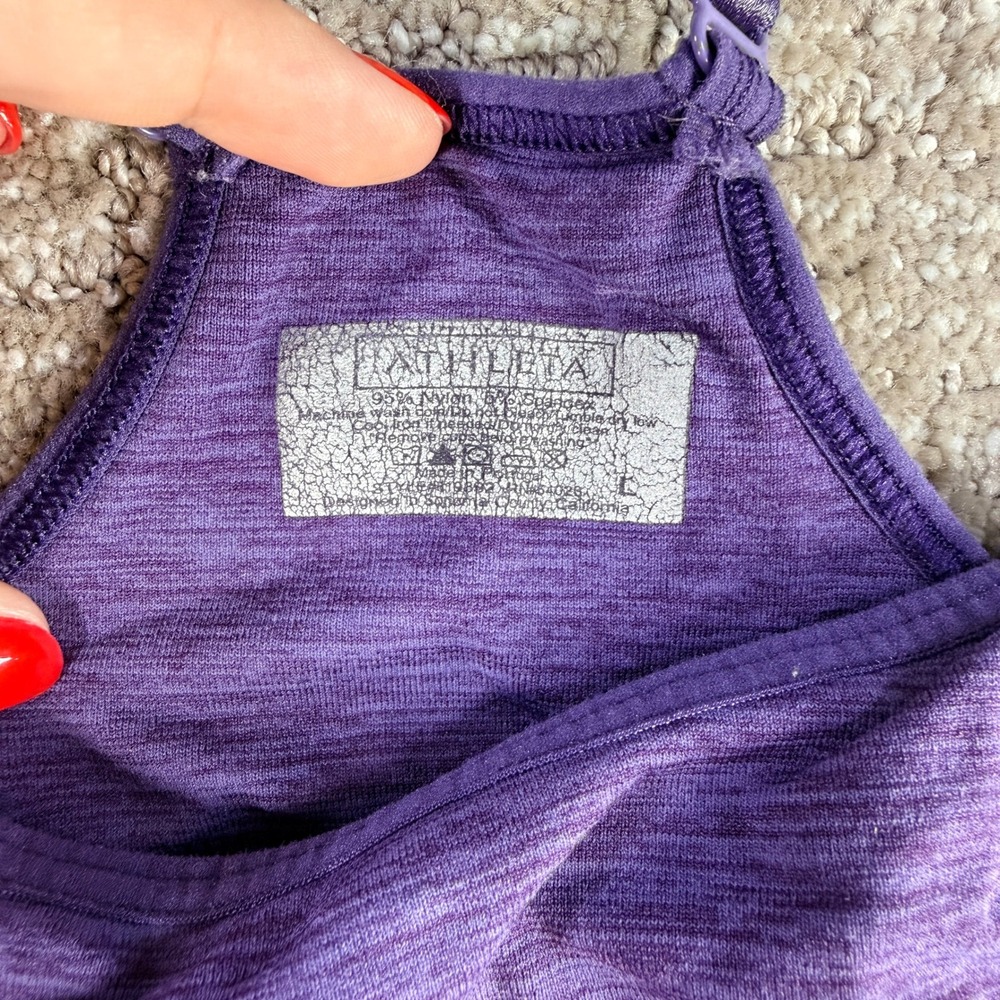 Athleta Performance Seamless Sports Bra Adjustable Racerback Purple Large Womens - Picture 3 of 7